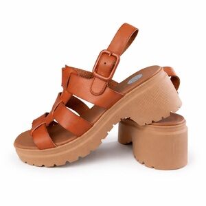 Skechers BOBS Chestnut Platform Sandals – Strappy Chunky Heel NWT